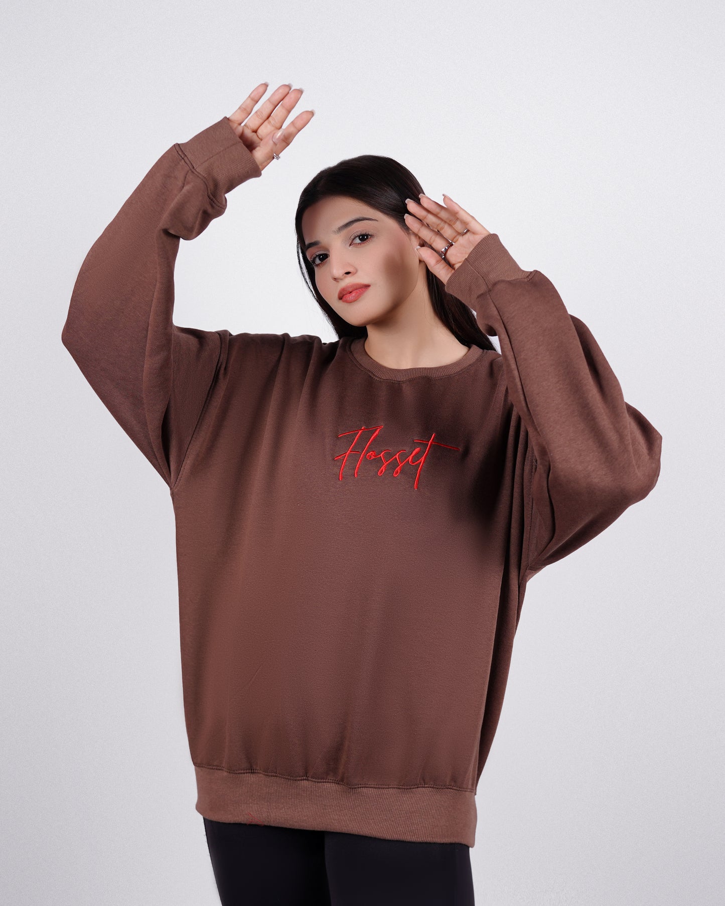 Premium Plain Sweatshirt Brown