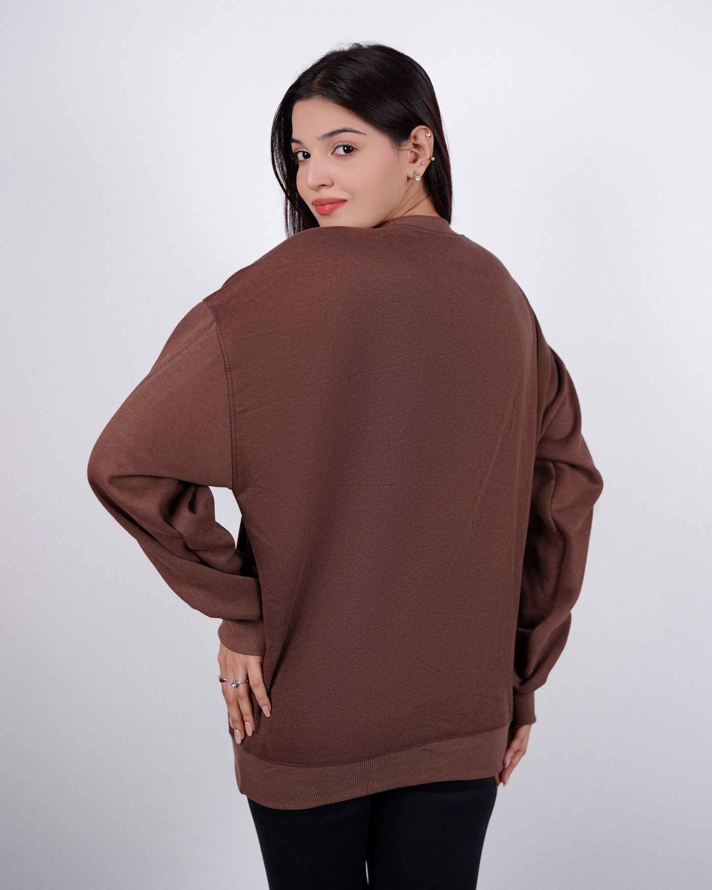 Premium Plain Sweatshirt Brown