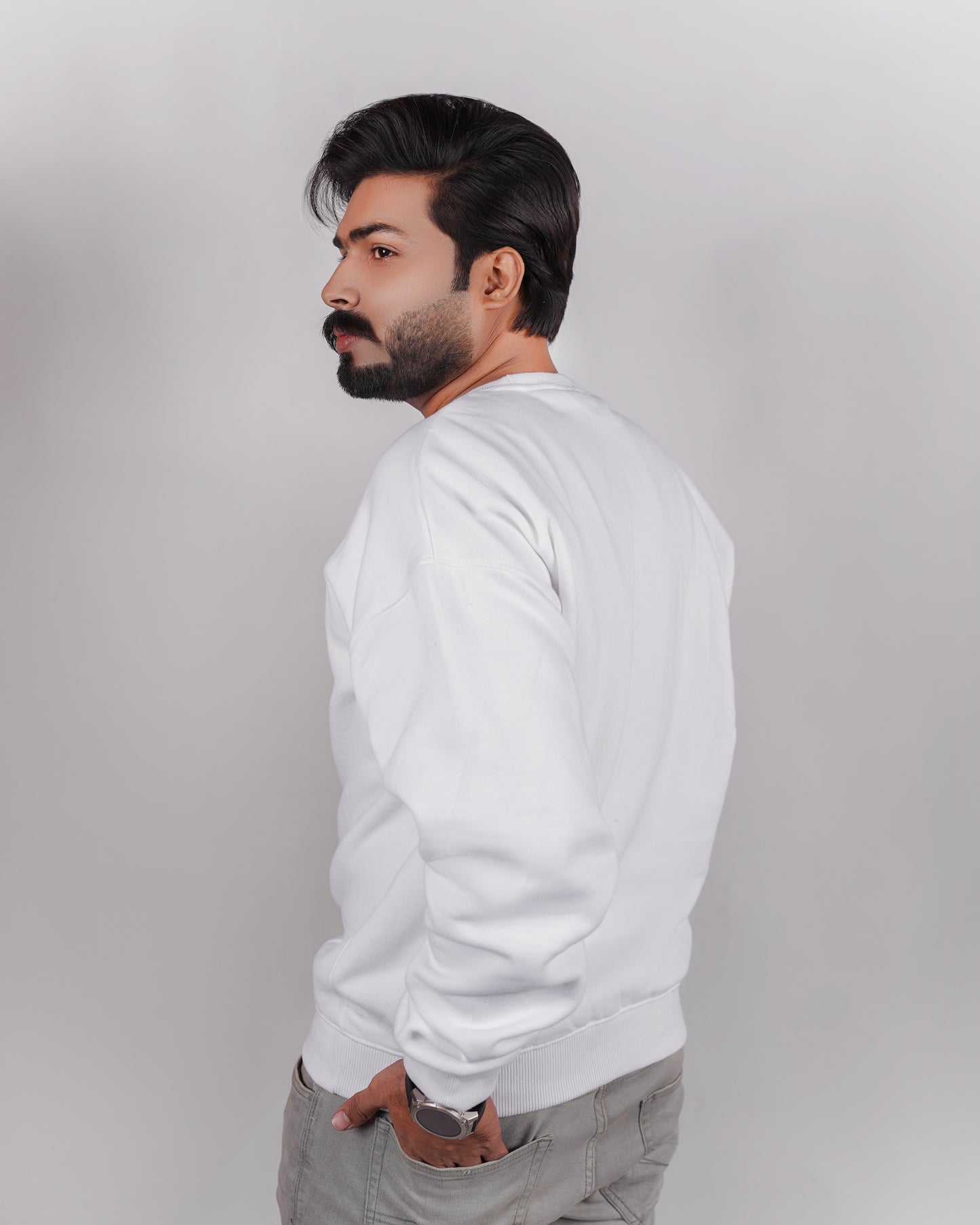 Premium Plain Sweatshirt White